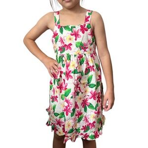 Hawaiian Plumeria Muumuu Dress Girls 7 taj of Honolulu